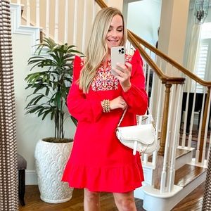 NWT Embroidered Tropical Dress